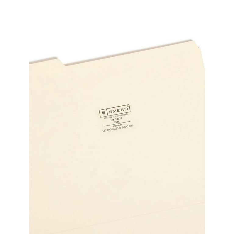 Smead File Folders, 1/3-Cut Tab, Letter, Manila, Box of 100