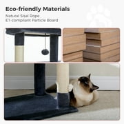 Pawz Road Cat Tree for Large Cats 56Tall Cat Tower Condo with Scratching Post for Indoor Cats,Dark Gray
