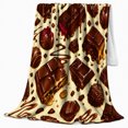 thumbnail image 2 of Chocolate Bar Scatter Pattern Realistic Illustrations Birthday, Cozy Friendship Quote Scene, Warm Flannel Blanket for Living Room and Reading Nook, Art Lovers Friendship Gift, Artistic Home Decor, 2 of 9