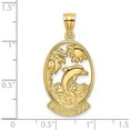 thumbnail image 3 of 14K Yellow Gold Hawaii With Dolphins In Waves Charm (30.3 X 15.3) Made United States k7771, 3 of 5