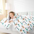 thumbnail image 4 of Manfei Deer Rabbit Fox Full Size Comforter Sets,Jungle Wildlife Bedding Comforter Set,White Cyan Brown Bedding Sets For Kids,Breathable Home Decor Reversible,3-Piece, 4 of 8
