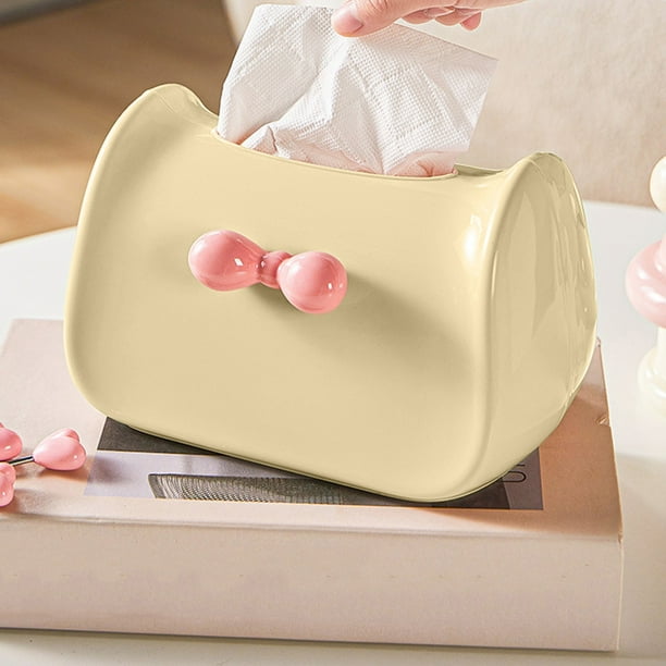 Almacenamiento y organización de oficina, caja de pañuelos Dopamine para el hogar, escritorio, mesa de té, almacenamiento, caja de papel con forma de pajarita, caja de pañuelos para cocina, sala de es