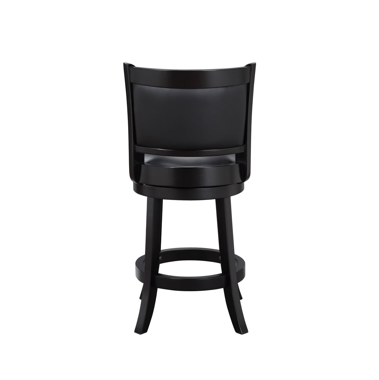 Boraam Augusta Counter Height Swivel Wood Kitchen Bar Stool, Black Finish
