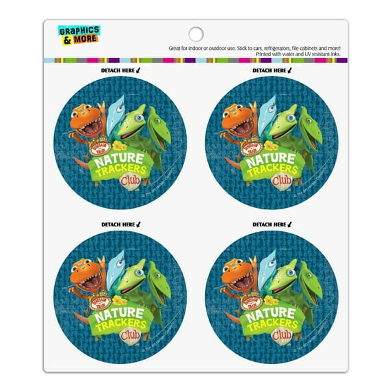 Nature Trackers Club Dinosaur Train Refrigerator Fridge Locker Vinyl Circle Magnet Set
