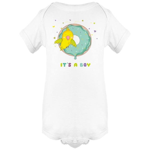 Cute Parrot On A Colorful Donut Bodysuit Infant -Image by Shutterstock, Newborn