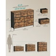 thumbnail image 4 of SONGMICS Commode pour Chambre, Commode à Tiroirs, Acier, MDF, 7 Tiroirs en Tissu Non Tissé, Unité d'Organisation de Rangement, Garde-Robe, Entrée, Brun Rustique et Noir Encre, 4 of 5