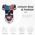 thumbnail image 4 of Fotbe American Flag Skull Body de Mujer con Cuello Redondo y Mangas Cortas, Sin Mangas Ajustado, Suave, Cómodo y Básico-XX-Large, 4 of 7