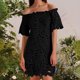 thumbnail image 1 of WILLBEST Vestido De Lino Para Mujer, Vestido De Verano Para Mujer, Vestido De Color Liso Sin Tirantes De Una Línea Con Hombros Descubiertos, Vestido Sin Mangas, Vestido Belleza De Encaje Calado, 1 of 3