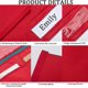 thumbnail image 5 of Organizador de respaldo de silla rojo con bolsillo de almacenamiento de 19 x 16,5 pulgadas, con ranura para etiqueta de nombre, para estudiantes, con múltiples bolsillos, 5 of 9