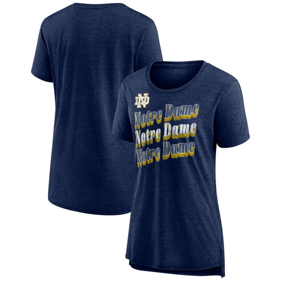 Women's Navy Notre Dame Fighting Irish Classic Repeat Tri-Blend T-Shirt