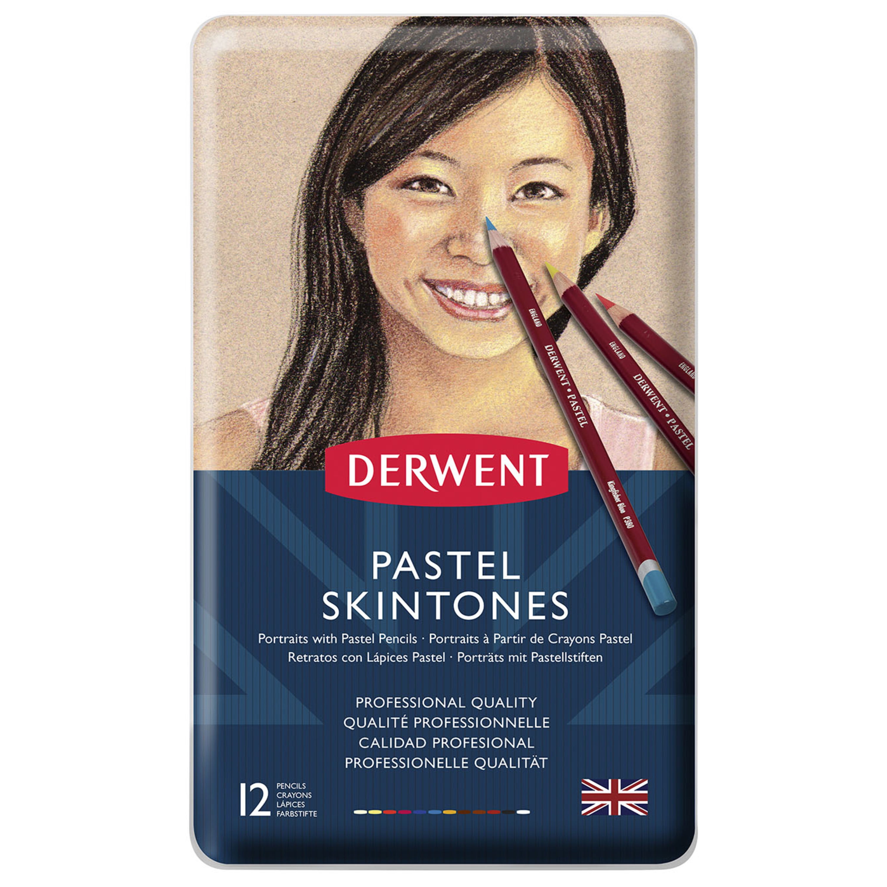 Derwent Pastel Pencil 12Color Skin Tones Tin Set
