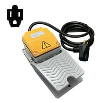 HimaPro Foot Control Switch Pedal ON Off Momentary Switch Deadman Style Aluminum Cast, 6-ft Cable with 3 Prong Piggyback Plug, 15A 110-250 VAC IP65 SPDT NO NC