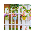 thumbnail image 5 of Garden Pots Hanging Buckets,4PCS Metal Flower Hanging Plant Pots Mini Hanging Baskets Bucket with Detachable Handle for Seedlings Fence Balcony Outdoor Wall Decor （Multi color), 5 of 9