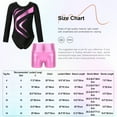 thumbnail image 7 of iiniim Kids Girls Shiny Diamonds Long Sleeve Gymnastics Leotard Bodysuit with Colorful Shorts Set Dancewear Silver 8, 7 of 7