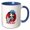 Blue/White, variant on 3drose, Cute Girl, a Bucket of Ice, Cold Refreshing Drink. Cinco De Mayo Gift, 15oz Two-tone Yellow Mug