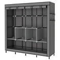 thumbnail image 4 of AGASY Clothing Rack Organizer - Portable Closet Wardrobe - Closet System - Almirah for Clothes - Large Wardrobe Clothes Organizer 6 Shelves 4 Hanging Sections 4 Side Pockets 65.7x17.7x66.9in (Gray), 4 of 7