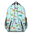 thumbnail image 3 of LightBlue Cartoon Dinosaurs Geometric Cute School Backpack Bag with Padded Back and Adjustable Shoulder Straps 16.9 X 12.6 X 5.9 Inches, 3 of 5