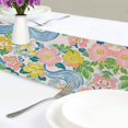 thumbnail image 4 of Yayeee Table Runner 70 inches Long Home Kitchen Dinning Party Decoration, Blue Floral Wave, 4 of 7