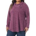 thumbnail image 4 of Agnes Orinda Women's Plus Size Sweatshirt Tops Cowl Neck Long Sleeve Pockets Casual Tunic Blouse with Button Decor 4X Purple, 4 of 6