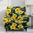 thumbnail image 2 of Xoenoiee Sunflower Pattern Recliner Chair Cover Lazy Boy Recliner Covers Recliner Covers for Recliner Chair, Elastic Furniture Protector Prevent Wear and Pet Hair, 2 of 7