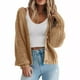 thumbnail image 3 of Suéter tipo cárdigan de punto grueso de moda de otoño e invierno para mujer, chaqueta tipo cárdigan corta holgada con botones y manga larga, 3 of 6