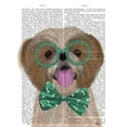 thumbnail image 2 of Fab Funky 26x32 Gold Ornate Wood Framed with Double Matting Museum Art Print Titled - Shih Tsu with Glasses and Bow Tie, 2 of 4