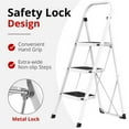 thumbnail image 3 of 3 Step Ladder, ODEB Folding Step Stool with Wide Anti-Slip Pedal, 330lbs Sturdy Steel Ladder, Convenient Handgrip, Lightweight, Portable Steel Step Stool, 3 of 6
