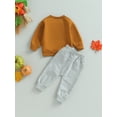 thumbnail image 4 of Wassery Baby Boys Girls Halloween Clothes 6M 12M 18M 24M 3T Toddler Long Sleeve Letter Pumpkin Print Sweatshirt Top Elastic Waist Sweatpants Casual Fall Outfit 0-3Y, 4 of 9