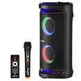 thumbnail image 1 of EWTTO EW-P545MBC Parlante Portátil 100W, 5.25"x2 Bajos, TWS, Micrófono Inalámbrico, Remote, RGB, 12000mAh, EQ Interior/Exterior, AC+Type-C, 1 of 8
