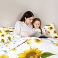 thumbnail image 5 of Castle Fairy Yellow Sunflowers Full Size Comforter Sets 3-Piece for Boys Girls,Chic Floral Vintage Aesthetic Bedding Comforter Set,Rustic Farmhouse Flowers Lightweight Bedding Sets, 5 of 8