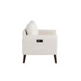 thumbnail image 5 of LifeStyle Solutions Nathan Loveseat avec Prise USB et Poche pour Magazine, Crème, 5 of 5