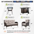 thumbnail image 2 of Gymojoy 5 Pieces Patio Furniture Set with Chairs, Rattan Wicker Lounge Chairs with 43" Propane Gas Fire Pit Table Conversation Set, Beige, 2 of 15