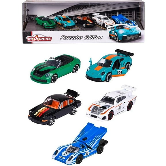Majorette Porsche Edition (2023) Set 1/64 Diecast Model Cars Play Vehicle, 3  Yrs, Die-cast metal, 5 Count