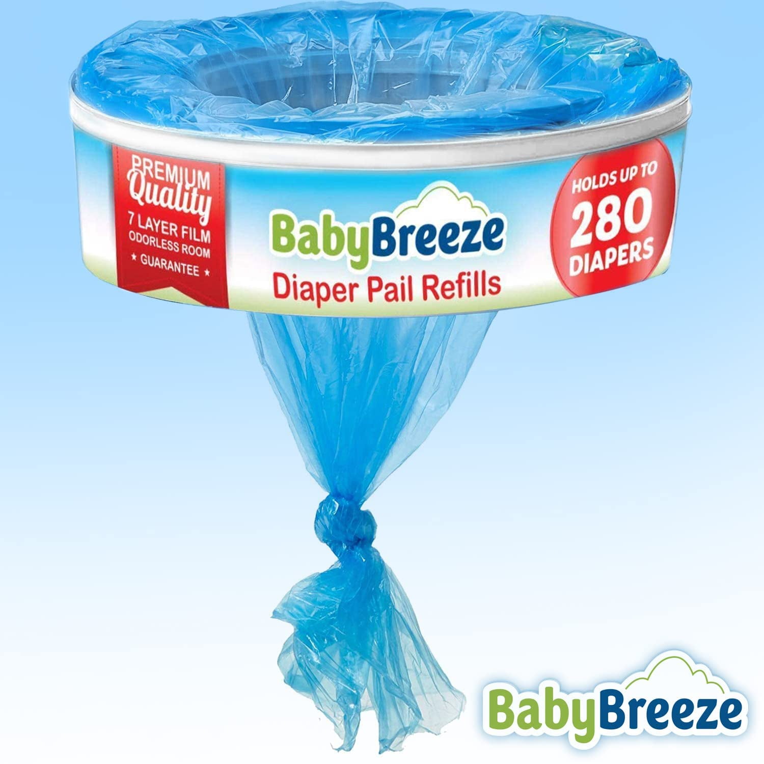BabyBreeze Diaper Pail Refills Bags for Diaper Genie - 2240 Count 8-Pack