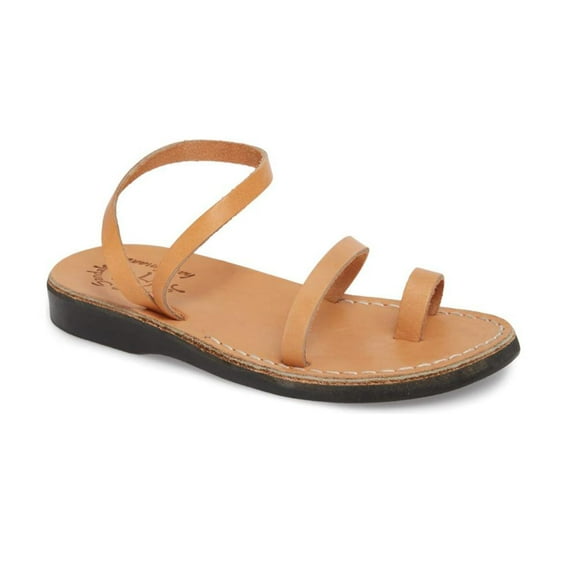 Ella - Leather Ankle Strap Flat Sandal - Womens Sandals