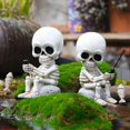 thumbnail image 2 of Resin Fishing Skull Outdoor Patios Decoration Home Patios Yard Pond Resin Sculpture for Halloween Party Prop, 2 of 5