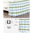 thumbnail image 3 of Geometric Sage Bed Skirt Green and Blue Stripes Bed Skirts California King Size 18 Inch Drop, Wrap Around Dust Ruffle&nbsp;Bedskirt with Adjustable Elastic Belt for Queen Size Beds, 3 of 7