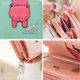 thumbnail image 3 of Girls, Faux Leather Wallet Cute Cat Wallet Cat Pattern Handbag Coin Holder Card Organizer, Bifold, Spacious (Green), 3 of 5