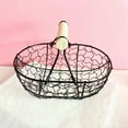 thumbnail image 3 of Wire Fruit Metal Oval Bowl Storage Bread Basktet  with Wooden Handle Retro Metal Wedding Flower Basket for Girls Decor Wedding Ceremony Party C, 3 of 5