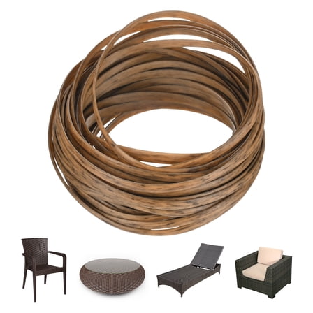 Uxcell 1-Pack Wicker Repair Kit, 5mm x 33ft/10m Plastic Flat Rattan Replacement Supplies for Patio Furniture Repair [Khaki]