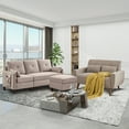 thumbnail image 5 of Pingliang Home Furniture Set with 4 Throw Pillows,Convertible Sectional Sofa with Storage Ottoman and Loveseat, 3 Seat L Shaped Couch with Side Storage Pockets for Living Room Office Apartment Studio, 5 of 9