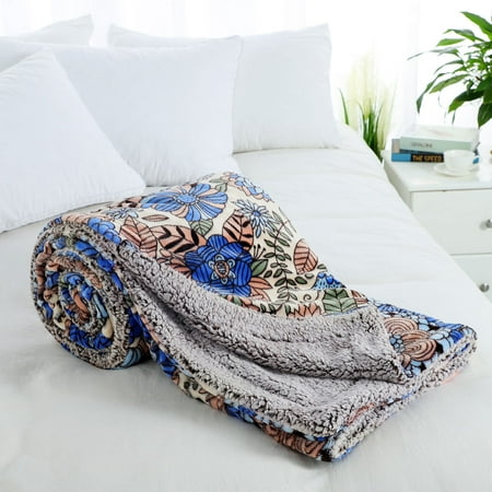 Soft Plush Fleece Throw Bed Blanket Twin Size, 59 x 78