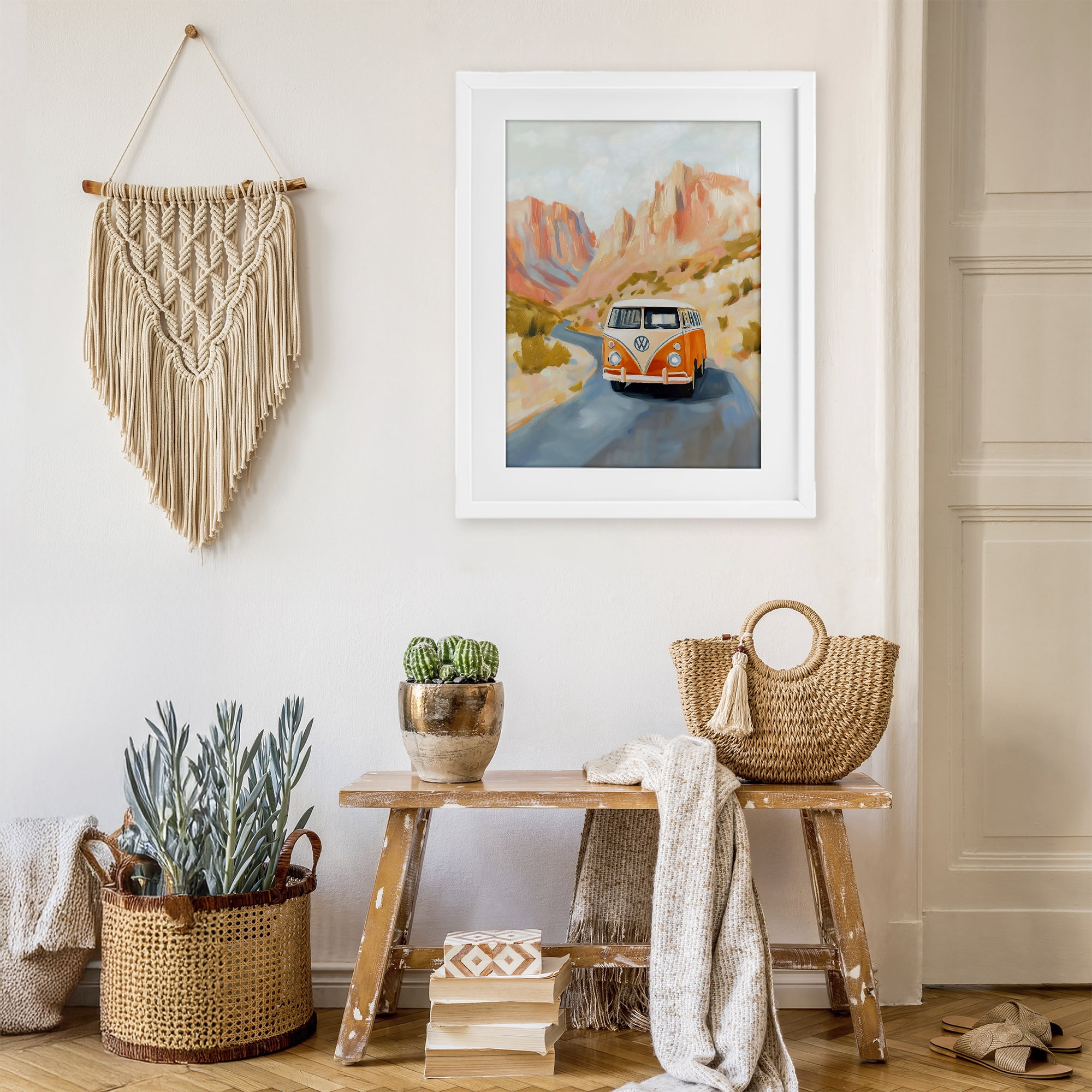 Stupell Industries Van Life Desert Canyon White Framed Print Under Glass, design by The Prints Vibe