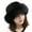 Black, variant on D-GROEE Winter Fisherman Cap for Women Warm Plush Brim Cap Faux Mink Fur Basin Hat for Women