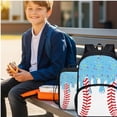 thumbnail image 7 of Yuyamidu Baseball Kids Backpack with Lunch Box Pencil Case Water Bottle Bag 4 in 1 Blue Ice Cream Bookbag Set for Boys Girls Blue Ice Cream Middle Elementary School Backpack Back to School Gifts, 7 of 7
