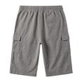thumbnail image 7 of cfhntfmh Mens Capri Pants Casual Lightweight Elastic Waist Cargos Drawstring Beach Yoga Pants with Pockets (Gray,XX-Large), 7 of 7