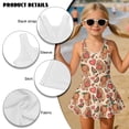 thumbnail image 5 of Uorisanigo Cute Capybara Watermelon Girls One Piece Swimsuits Size 5-6 Modest Skirted Bathing Suit Polyester and Spandex Swim Dress Pool Party, 5 of 6