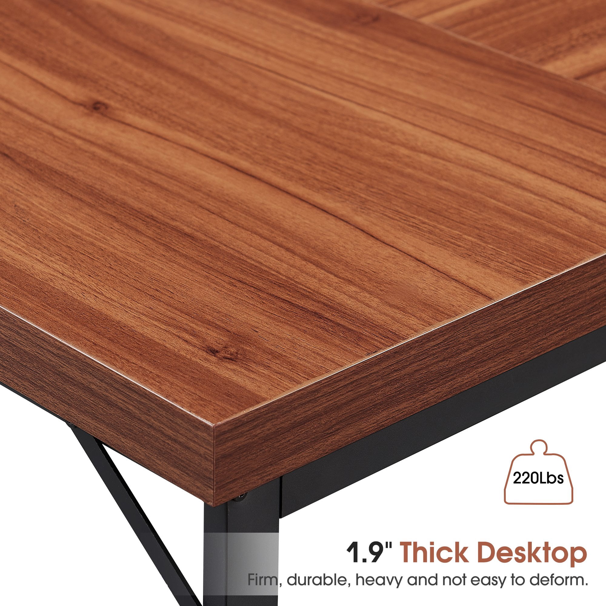 Ivinta Industrial L-Shaped Desk, 57.9"D x 44.1"W, 1 Count, 1 Pack