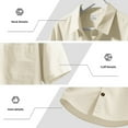 thumbnail image 6 of Handshe Men's Summer Solid Color Short Sleeved Lapel Button Cardigan Pocket Fashionable Blouse Shirt, 6 of 9