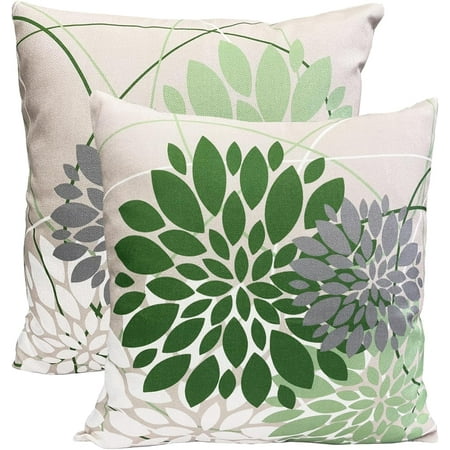 

Sage green Decorative Throw Pillow Covers 16x16 Inch Pillow Covers for Couch Living Room Bedroom Outdoor Modern Sofa Throw Pillow Cover Farmhouse Geometric Floral Linen Square Pillow Case Set of 2